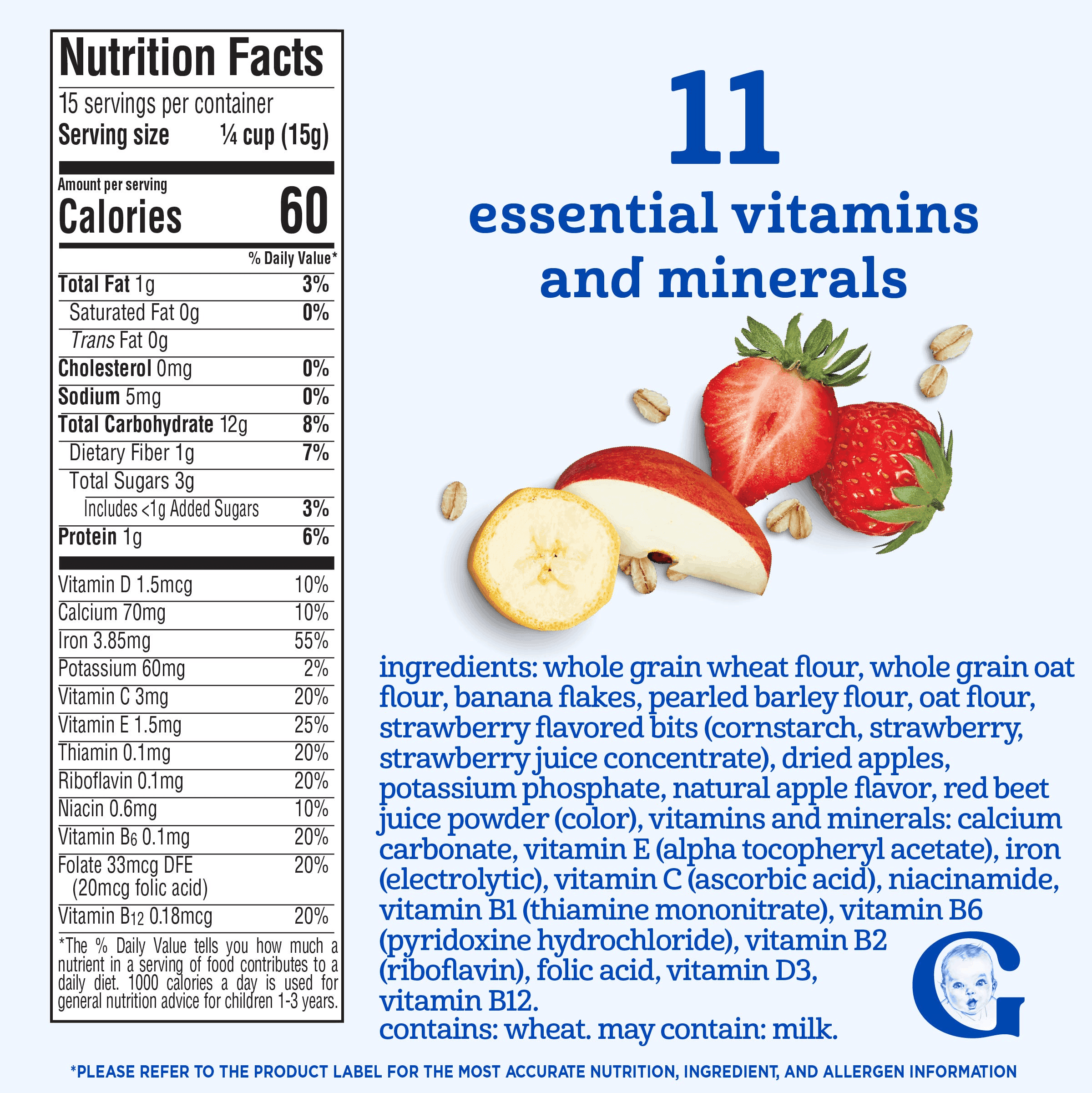 Gerber Hearty Bits Nutritional Facts